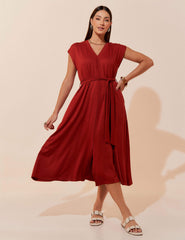Vestido Vicenza Priscila Marrom Galápagos