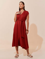 Vestido Vicenza Priscila Marrom Galápagos
