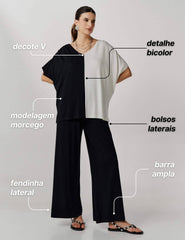 Conjunto Vicenza Valentina Preto/ Off White