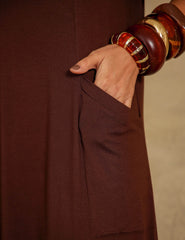 Vestido Cintra Marrom Natureza