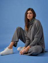 Blusa Moletom Greta Mescla Escuro