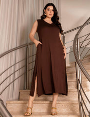 Vestido Diamela Marrom Natureza