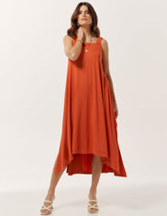 Vestido Flórida Marrom Urucum