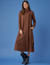 Vestido Moletom Goreti Marrom Natureza