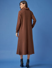 Vestido Moletom Goreti Marrom Natureza