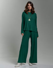 Calça Canelado Henriqueta Verde Castanheira