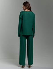 Calça Canelado Henriqueta Verde Castanheira