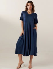 Vestido Poá Gene Azul Marinho