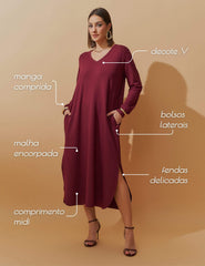 Vestido Moletom Helena Bordo
