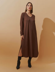 Vestido Moletom Helena Marrom Natureza