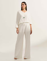 Calça Canelado Henriqueta Off White