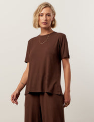 Blusa Canelado Henriqueta Marrom Natureza