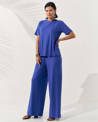 Blusa Canelado Henriqueta Azul Delfino