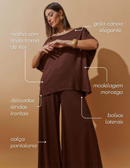 Conjunto Vicenza Lisa Marrom Natureza