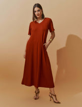 Vestido Canelado Nadine Marrom Galápagos