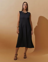 Vestido Canelado Nayla Preto
