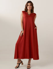 Vestido Vicenza Orpa Marrom Galápagos