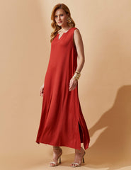 Vestido Vicenza Orpa Marrom Galápagos