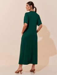 Vestido Vicenza Penne Verde Castanheira