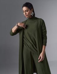 Cardigan Creponado Risa Verde Country