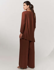 Conjunto Canelado Scarlet Marrom Tamara