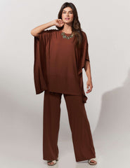 Conjunto Canelado Safira Marrom Tamara