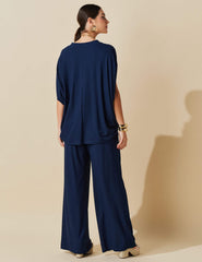 Conjunto Canelado Tessa Azul Marinho