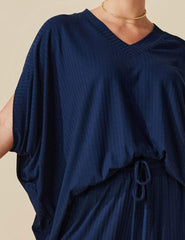 Conjunto Canelado Tessa Azul Marinho
