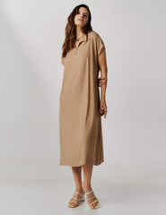 Vestido Canelado Vitoria Bege Awake