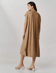 Vestido Canelado Vitoria Bege Awake