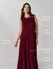Vestido Valdet Bordo