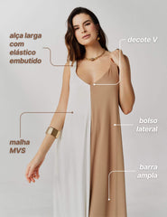 Vestido Valtera Bege/ Off White