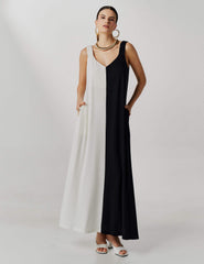 Vestido Valtera Preto/ Off White