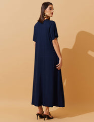 Vestido Vicenza Viola Azul Marinho
