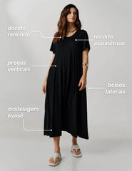 Vestido Vicenza Viola Preto