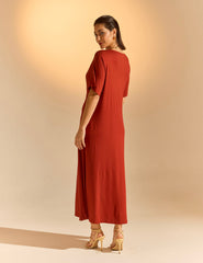 Vestido Aline Marrom Galápagos