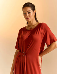Vestido Aline Marrom Galápagos