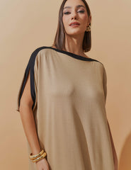 Vestido Vicenza Abby Bege/ Preto