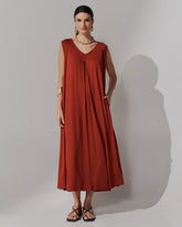 Vestido Agnela Marrom Galápagos