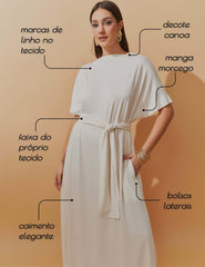 Vestido Lino Brena Off White