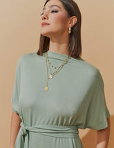 Vestido Lino Brena Verde Menta