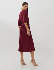 Vestido Clecia Bordo