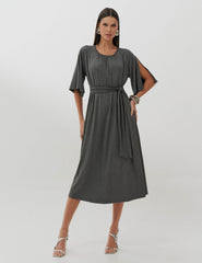 Vestido Clecia Mescla Escuro