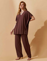 Conjunto Vicenza Glenda Marrom Natureza