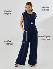 Blusa Vicenza Malu Azul Marinho