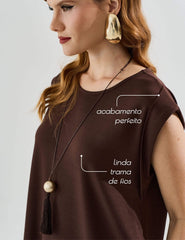 Blusa Vicenza Malu Marrom Natureza