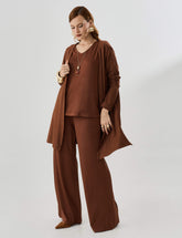 Cardigan Creponado Miranda Marrom Tamara
