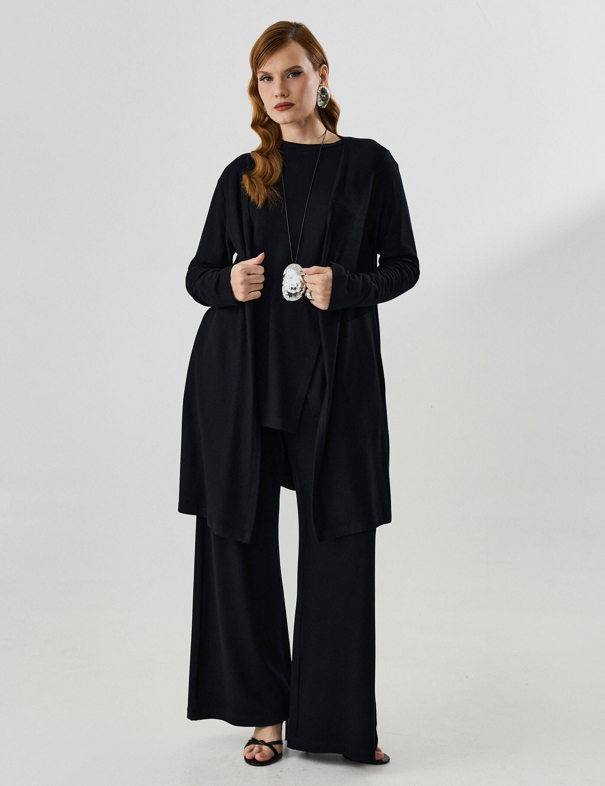 Cardigan Creponado Miranda Preto – Bellamo