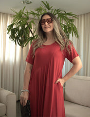 Vestido Vicenza Viola Marrom Galápagos