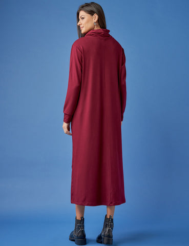 Vestido Moletom Goreti Bordo
